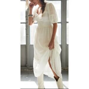 Emory Park Midi Tea Dress White Cotton